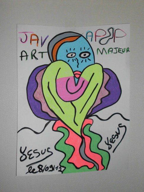 Dibujo titulada "java pop yesus 2012" por Yesus, Obra de arte original