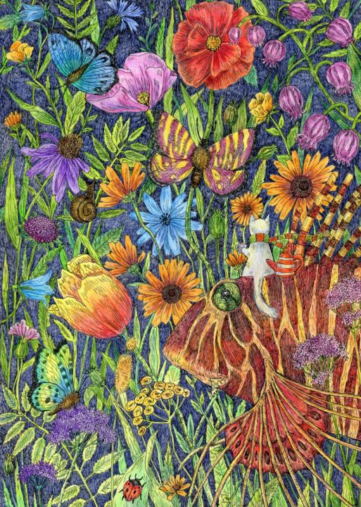 magical garden drawing