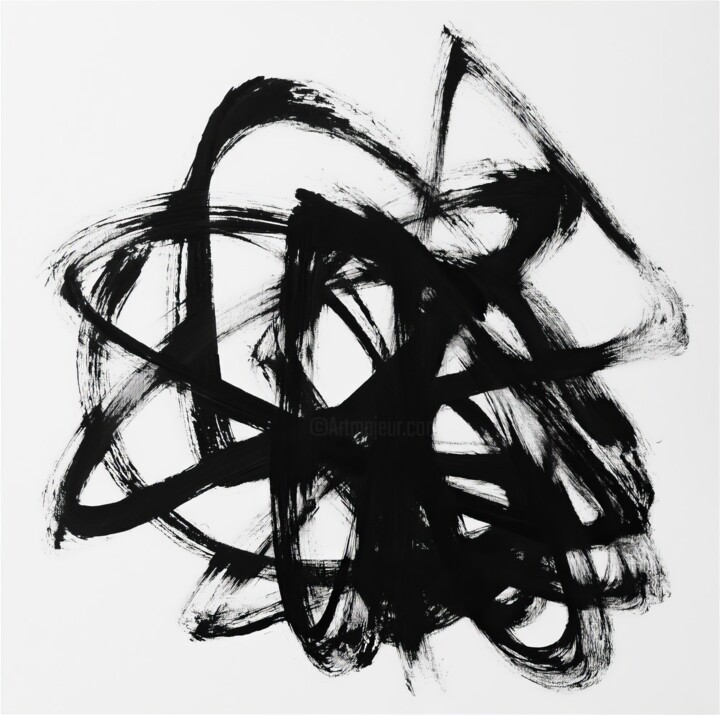 Картина под названием "Abstract 4" - Yuehua He, Подлинное произведение искусства, Акрил