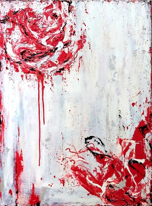 Malerei mit dem Titel "The name of the Rose" von Julia Tokar (Jt), Original-Kunstwerk, Öl