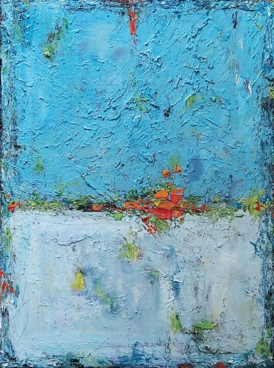 Pittura intitolato "Blue Lagoon" da Julia Tokar (Jt), Opera d'arte originale, Olio
