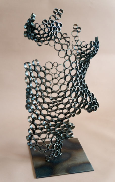 Escultura titulada "Steel Chrochet IV" por Yuriy Kraft, Obra de arte original, Metales