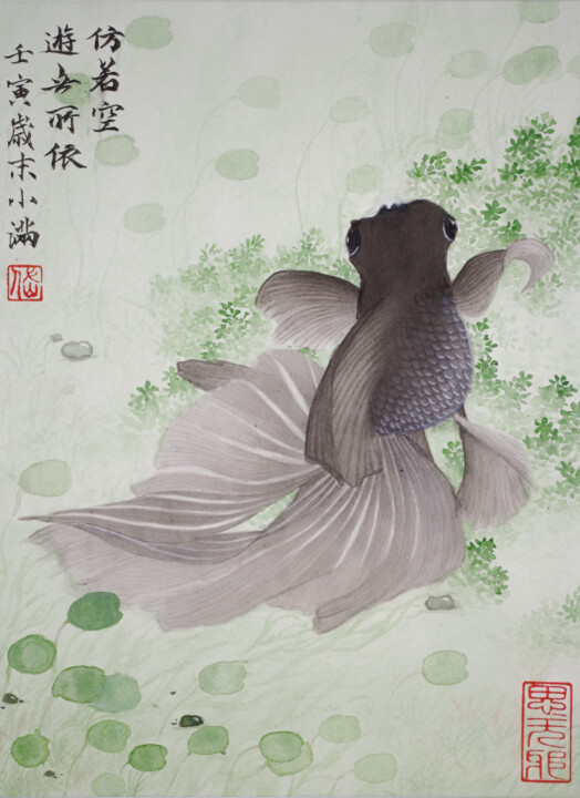Pittura intitolato "Mo Lan 5" da Yuxiang Liu, Opera d'arte originale, pigmenti