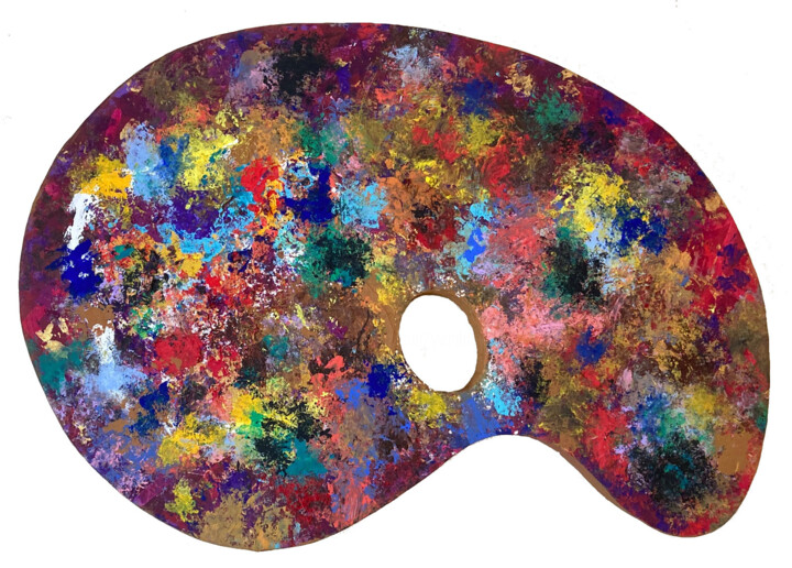 Картина под названием "Palette" - Yvan Bruyère, Подлинное произведение искусства, Акрил