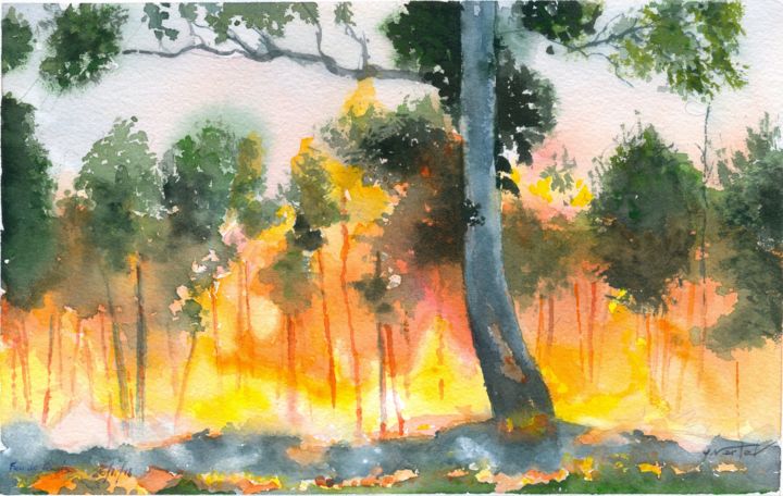 Feu De Foret Painting By Yves Varlet Artmajeur