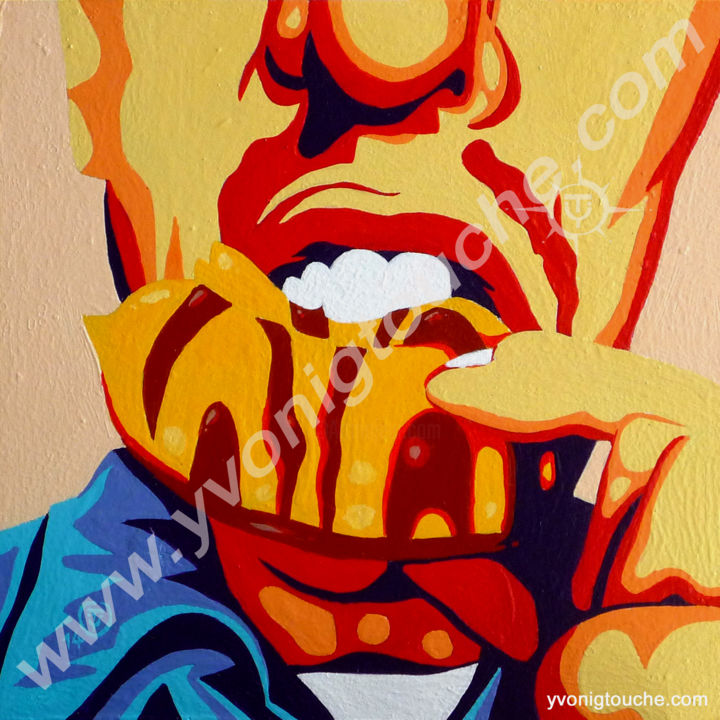 Painting titled "JUNK FOOD" by Yvonig Touche, Original Artwork, Acrylic