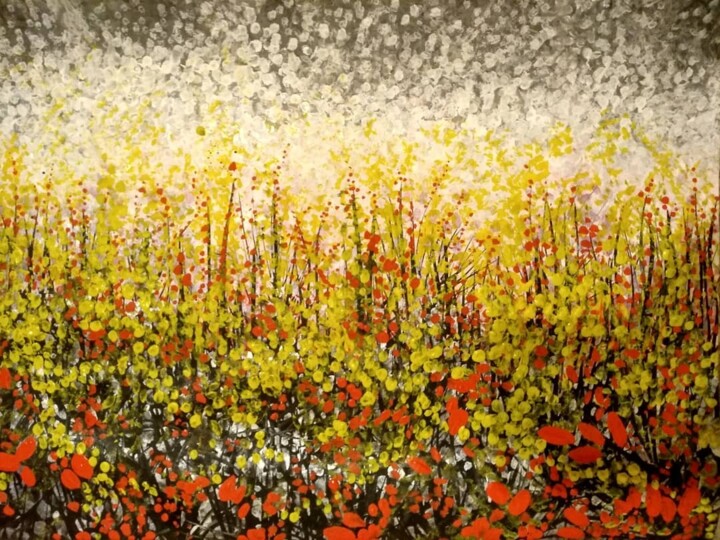 Σχέδιο με τίτλο "Acid forest" από Зария Рай, Αυθεντικά έργα τέχνης, Γκουάς