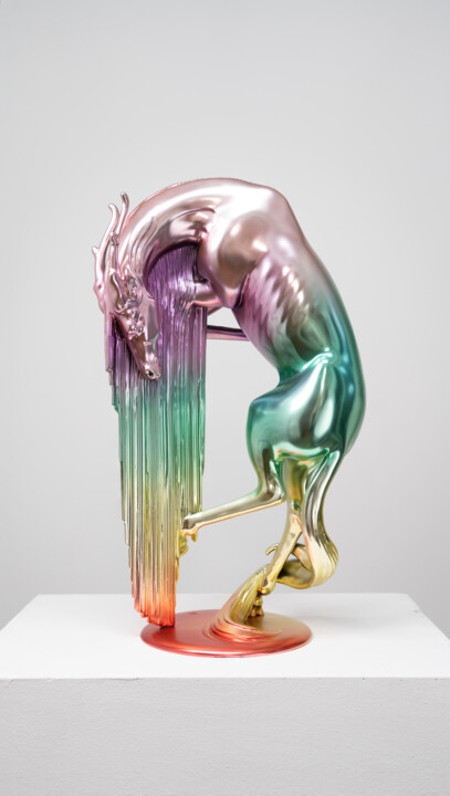 「Rainbow Dance」というタイトルの彫刻 Zhao Yongchangによって, オリジナルのアートワーク, ブロンズ