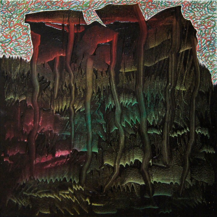 Painting titled "Peaks of bloody roc…" by Ziemowit Fincek, Original Artwork, Oil