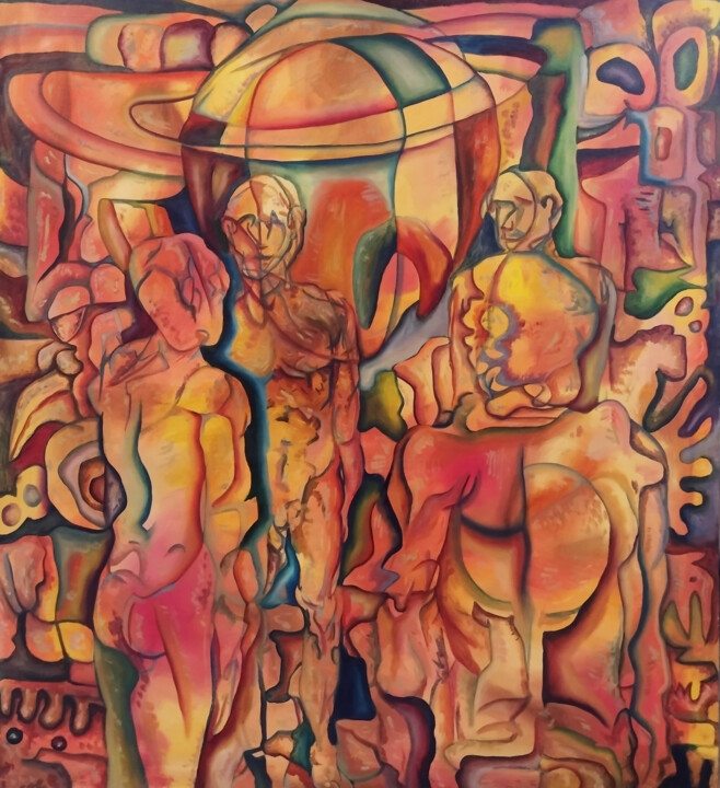 Painting titled "Ritual II" by Ziemowit Fincek, Original Artwork, Oil