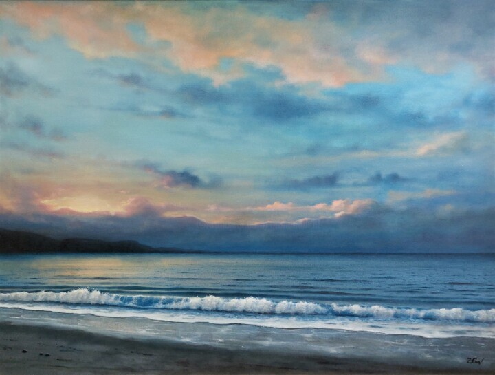 Malarstwo zatytułowany „''Calm coast''.” autorstwa Zigmars ''Sigmar'' Grundmanis, Oryginalna praca, Olej