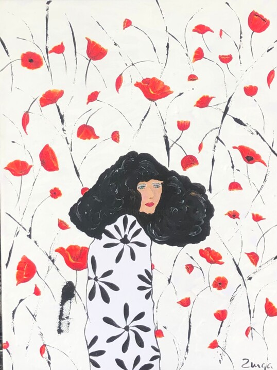 Картина под названием "Ingrid" - Zinga, Подлинное произведение искусства, Акрил Установлен на Деревянная рама для носилок