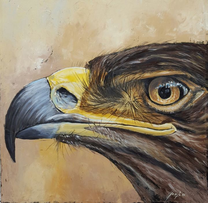 Pintura titulada "The Old Eagle" por Zoltán Jancsó, Obra de arte original, Oleo