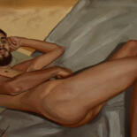 Картина под названием "Matheus" - Patrícia Trindade, Подлинное произведение искусства, Масло