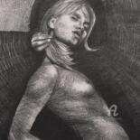 Drawing titled "Saint of feminism" by Alex Buzunov, Original Artwork, Graphite