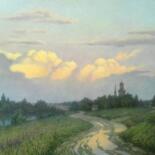 Painting titled "Летний вечер" by Aleksandr Kusenko, Original Artwork, Oil