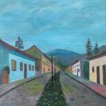 Painting titled "vila de Paraty rio…" by Alexandre Germano, Original Artwork, Oil Mounted on Wood Stretcher frame