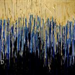 Malerei mit dem Titel "GOLD, BLUE, AND BLA…" von Anandswaroop Manchiraju, Original-Kunstwerk, Acryl