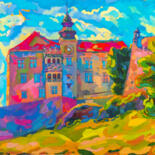 Schilderij getiteld "Castle Pieskowa Ska…" door Anastasiia Kurkova, Origineel Kunstwerk, Olie