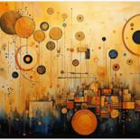 Digital Arts titled "Orbite Metropolitane" by Andrea La Martina (NEXA ART), Original Artwork, Digital Collage Mounted on Woo…