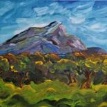 Painting titled "Sainte-Victoire n°3" by Anna An, Original Artwork, Acrylic Mounted on Wood Stretcher frame