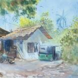 Painting titled "Indian Suburbs" by Anubhuti Das, Original Artwork, Watercolor