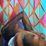 Картина под названием "Reclining Nude" - Anyck Alvarez Kerloch, Подлинное произведение искусства, Акрил