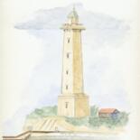 Peinture intitulée "0605 Phare de St-Ge…" par Aquarelles-Alain, Œuvre d'art originale, Aquarelle