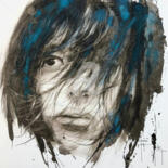 제목이 "Regard noir bleu nu…"인 미술작품 Pascal Pihen로, 원작, 수채화 기타 단단한 패널에 장착됨