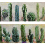 Peinture intitulée "Cactus" par Anna Chekushkina, Œuvre d'art originale, Huile