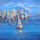 Peinture intitulée "Symphony of Sails" par Arto Mkrtchyan, Œuvre d'art originale, Huile Monté sur Châssis en bois