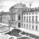 Dessin intitulée "Residenz Würzburg" par Birger Dicke, Œuvre d'art originale, Autre