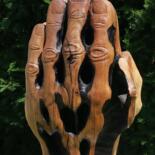 Sculpture titled "Faith burns faith" by Christian Koller (Artc), Original Artwork, Wood