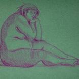Dessin intitulée "Green" par Daria Zasukhina, Œuvre d'art originale, Crayon