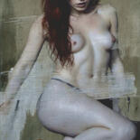 Digital Arts titled "NAKED BEAUTY" by Davide Poggio, Original Artwork, AI generated image Mounted on Other rigid panel