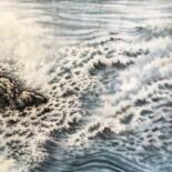 Peinture intitulée "海" par Dianlan, Œuvre d'art originale, Pigments