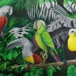 Painting titled "birds" by Diego Alberto Arellano Fajardo, Original Artwork, Oil