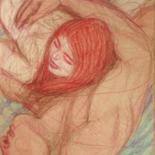 Zeichnungen mit dem Titel "Lovers 15" von Edwin Loftus, Original-Kunstwerk, Bleistift Auf Andere starre Platte montiert