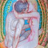 Dessin intitulée "Kissing" par Edwin Loftus, Œuvre d'art originale, Pastel