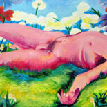Pintura titulada "The Nude Dude" por Oberlin The Artist, Obra de arte original, Oleo