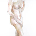 Painting titled "Nude No. 83" by Elizabeth Becker, Original Artwork, Watercolor