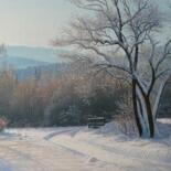 Ζωγραφική με τίτλο "Imprint in the snow" από Emil Mlynarcik, Αυθεντικά έργα τέχνης, Λάδι Τοποθετήθηκε στο Ξύλινο φορείο σκελ…