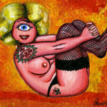 Malerei mit dem Titel "Miss Cyclope Loretta" von Florence H, Original-Kunstwerk, Acryl