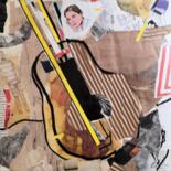 Collages titled "Guitare" by Frédérique Girin, Original Artwork, Collages Mounted on Plexiglass
