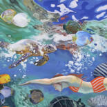 "underwater world" başlıklı Tablo Gabriel Cristian Matei tarafından, Orijinal sanat, Petrol Ahşap Sedye çerçevesi üzerine mo…