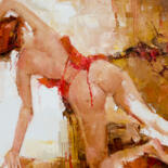 Painting titled "Corset" by Gennadi Alekhnovich, Original Artwork, Oil Mounted on Wood Stretcher frame