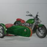 Dibujo titulada "moto indian 1200 sc…" por Gerard Marteau, Obra de arte original, Lápiz
