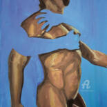 Painting titled "Embrace" by Hank Wandle, Original Artwork, Acrylic Mounted on Cardboard