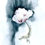 「White poppy」というタイトルの絵画 Anna Hnatiukによって, オリジナルのアートワーク, 水彩画