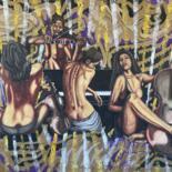 Malarstwo zatytułowany „Nude Orchestra” autorstwa Hüseyin Ak, Oryginalna praca, Olej